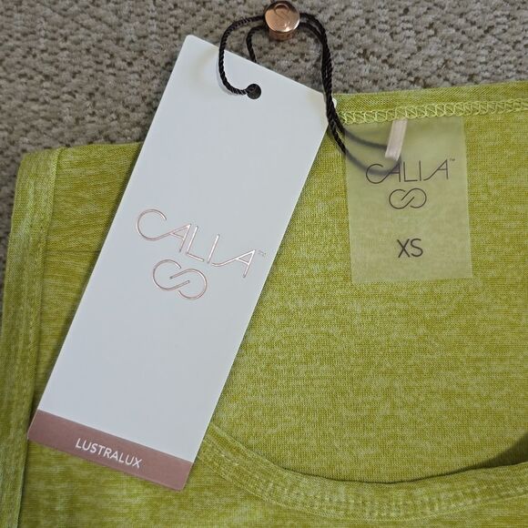 Calia Lustralux Light Green Heather Cutaway Athletic Tank Top - Size XS - Picture 3 of 10